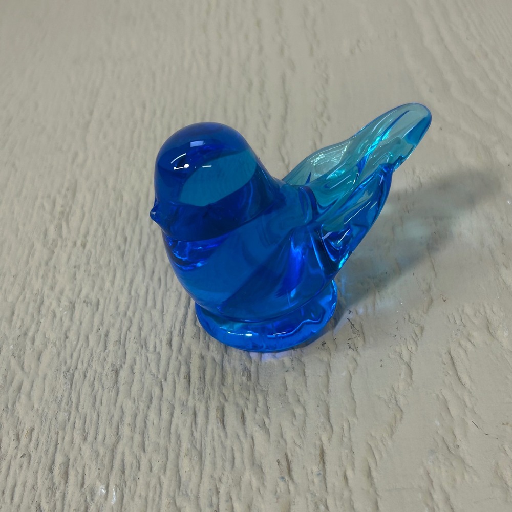 Terra‎ Studios Bluebird of Happiness Art Glass Figurine Blue Small Collectible